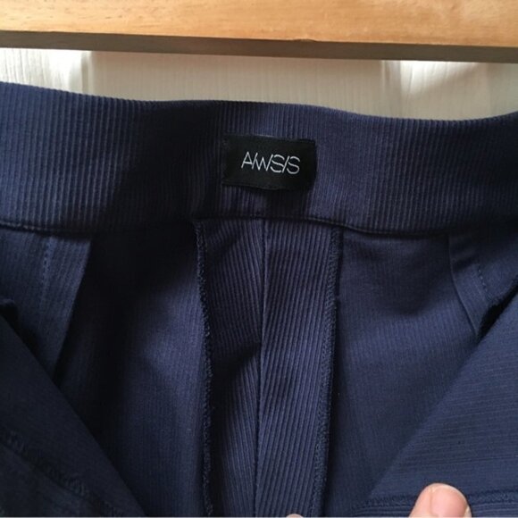 AWSS Navy Blue Ribbed Flare Pants - Picture 8 of 8